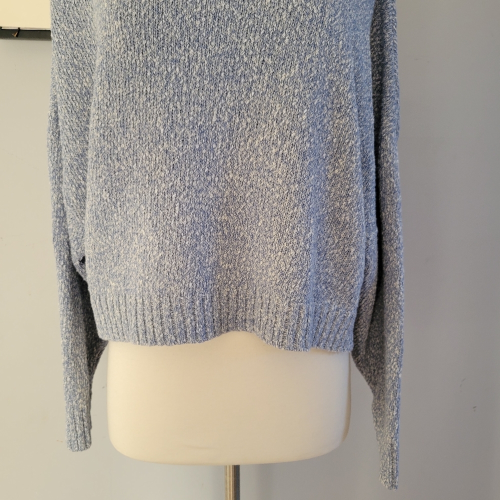Central Park West New York Senna Denim Knit Cropped Sweater M - Picture 7 of 12